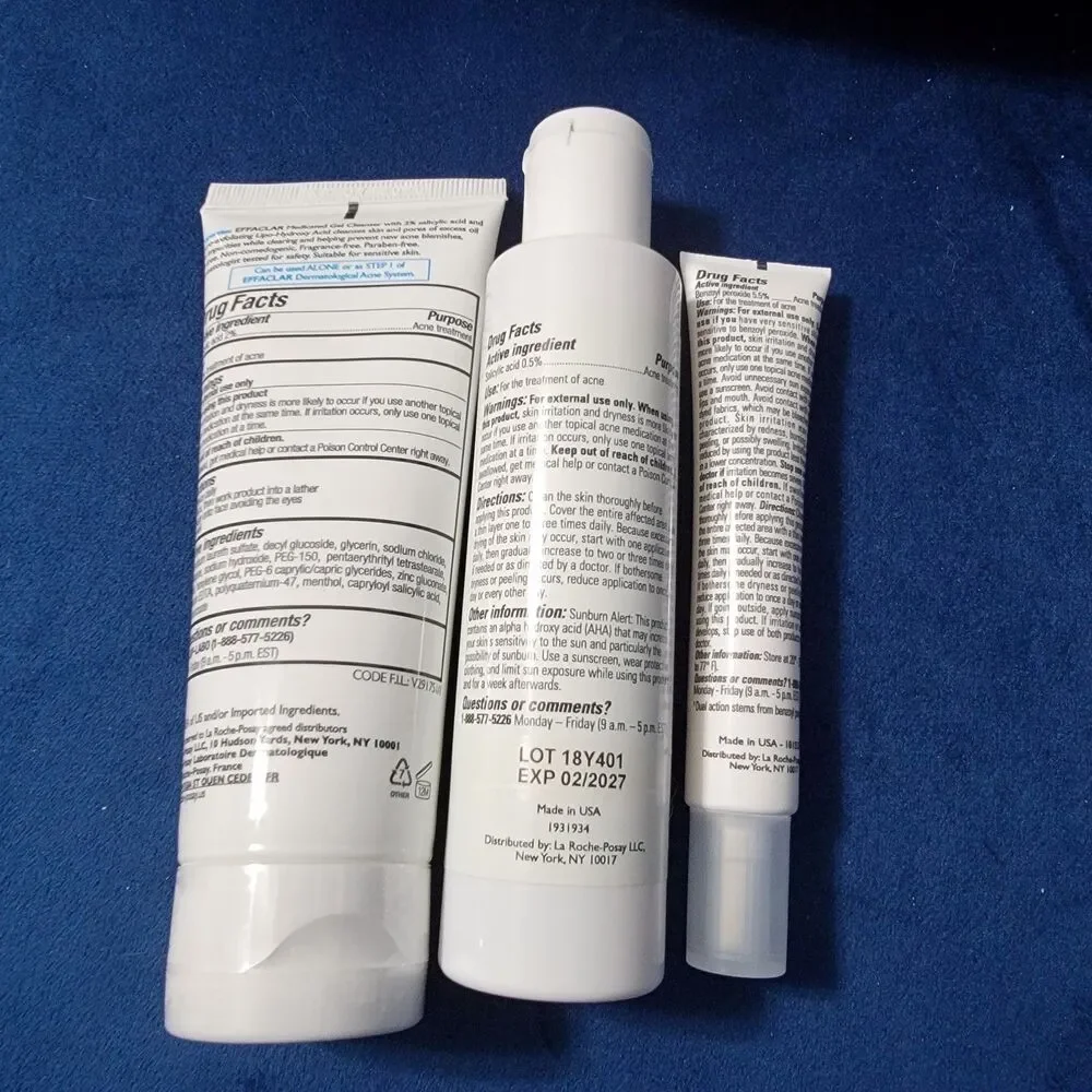La Roche Posay Effaclar  Acne Blemish Treatment 3 Piece Bundle